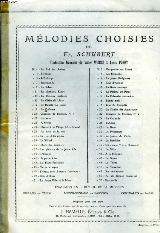 MELODIES CHOISIESN19 A LA MUSIQUE