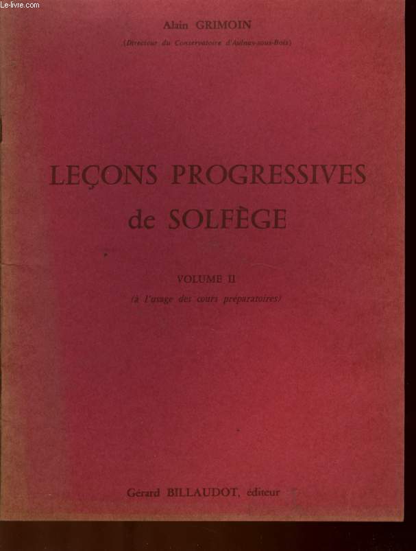 LECON PROGRESSIVES DE SOLFEGE VOUME II