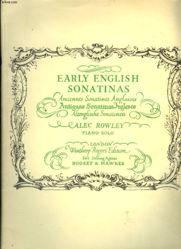 EARLY ENGLISH SONATINAS (ANCIENNES SONATINES ANGLAISES)