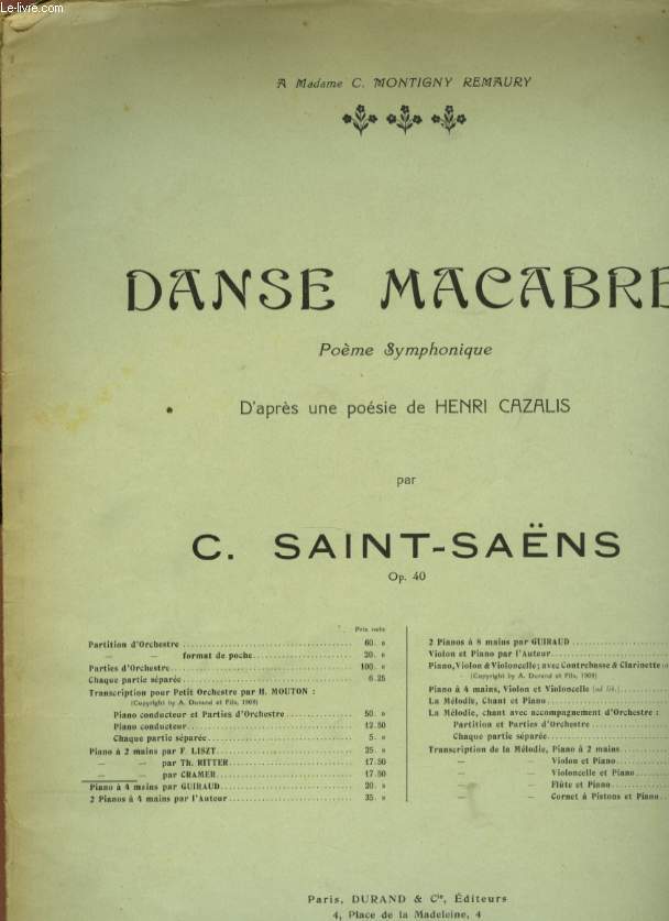 DANSE MACABRE OP 40