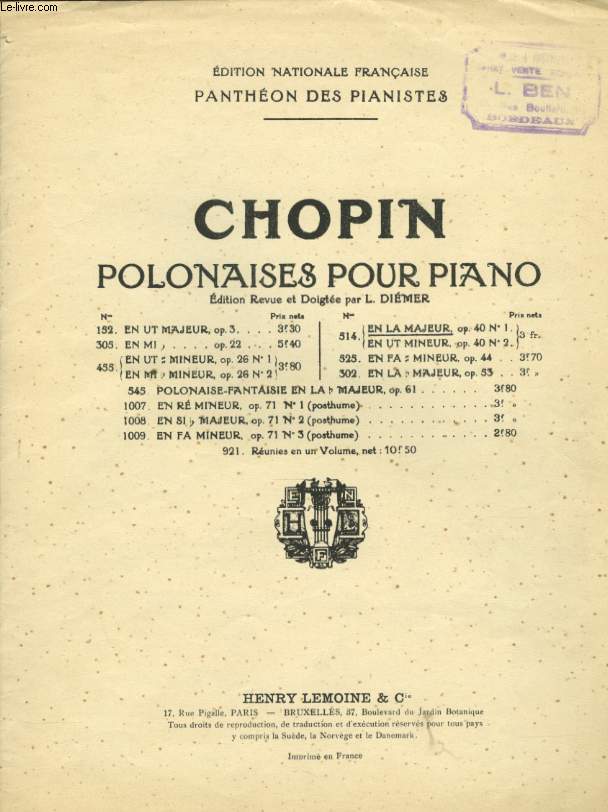 POLONAISES POUR PIANO