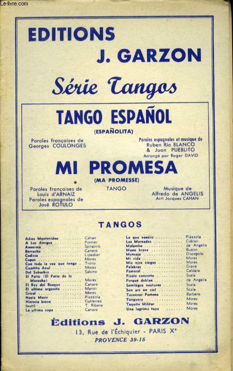 TANGO ESPANOL / MI PROMESA