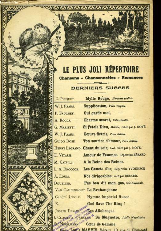 LE PLUS JOLI REPERTOIRE