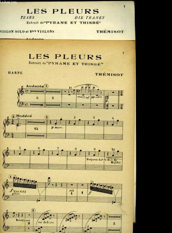 LES PLEURS. PARTITIONS POUR ORCHESTRE