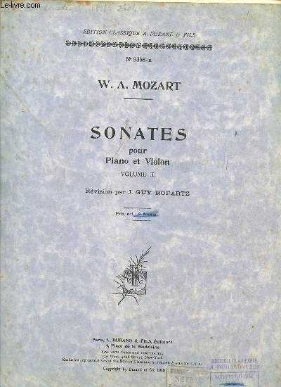 SONATES POUR PIANO ET VIOLON VOLUME II.