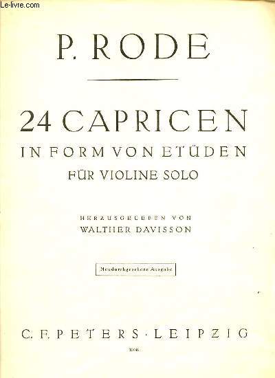 24 CAPRICEN IN FORM VON ETDEN FR VIOLINE SOLO.