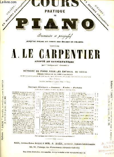 COURS PRATIQUE DE PIANO ELEMENTAIRE ET PROGRESIF.