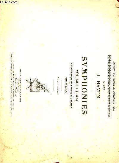 N9379. SYMPHONIES VOLUME I ( 1  5 ). TRANSCRIPTION POUR PIANO A 4 MAINS.