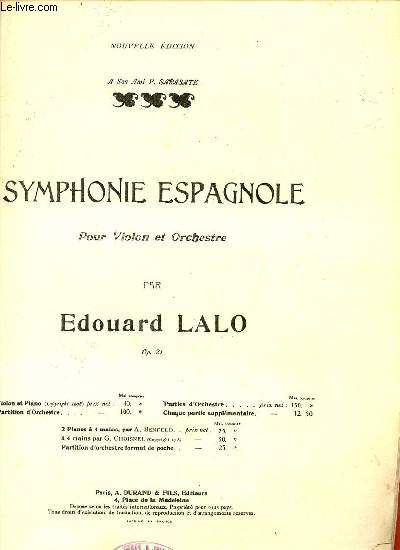 SYMPHONIE ESPAGNOLE POUR VIOLON ET ORCHESTRE.