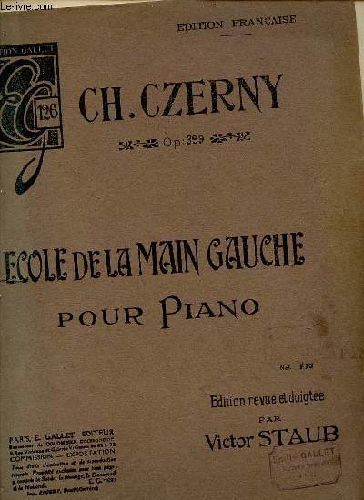 ECOLE DE LA MAIN GAUCHE POUR PIANO.