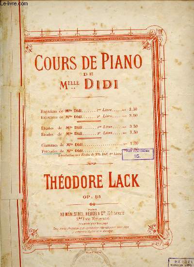 COURS DE PIANO DE MLLE. DIDI.