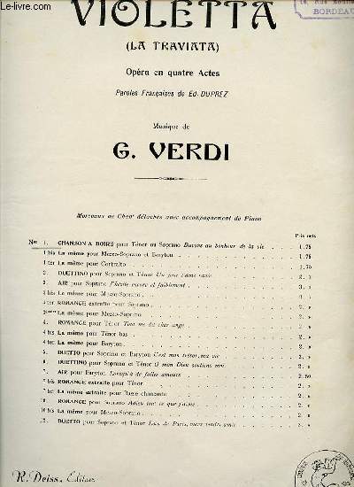 VIOLETTA ( LA TRAVIATA ).
