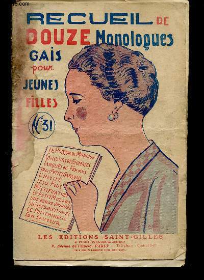 DOUZE MONOLOGUES GAIS POUR JEUNES FILLES. N31.