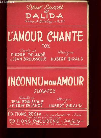 L'AMOUR CHANTE FOX / INCONNU MON AMOUR SLOW- FOX.