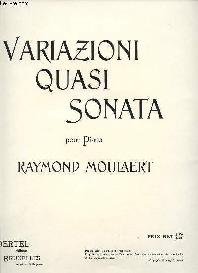 VARIAZIONI QUASI SONATA POUR PIANO.