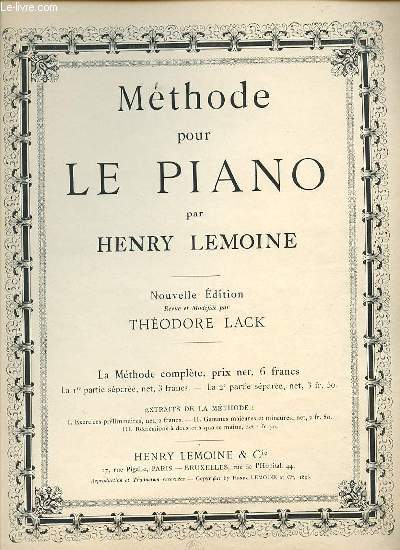 METHODE POUR LE PIANO.
