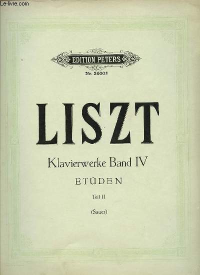 KLAVIERWERKE BAND IV. ETDEN TEIL II.