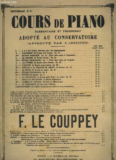 COURS DE PIANO - N 2 : L'ALPHABET, 25 ETUDES TRE FACILES ET SANS OCTAVES - OP. 17.