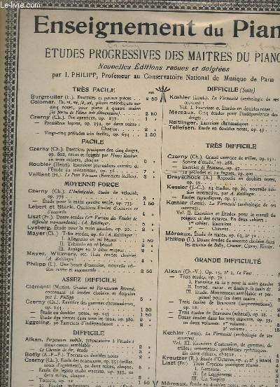 ENSEIGNEMENT DU PIANO - ETUDES PROGRESSIVES DES MAITRES DU PIANO - OP.400 : TRES DIFFICILE : 12 PRELUDES ET FUGUES.