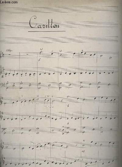 CARILLON - PARTITION MANUSCRITE POUR PIANO ET VIOLON.