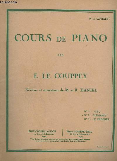COURS DE PIANO - N 2 : ALPHABET.