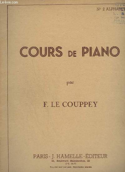 COURS DE PIANO - N 2 : ALPHABET.