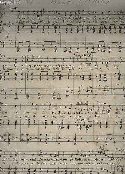 DUETTO (1er ACTE) - PARTITION MANUSCRITE.