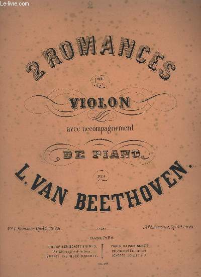 2 ROMANCES POUR VIOLON AVEC ACCOMPAGNEMENT DE PIANO - INCOMPLET - N 2 : OP. 50.