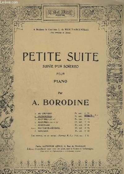 PETITE SUITE - SUIVIE D'UN SCHERZO - POUR PIANO - N2 : INTERMEZZO.