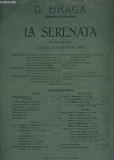 LA SERENATA - TRANSCRIPTIONS EN SOLO POUR PIANO SEUL - OP. 209.