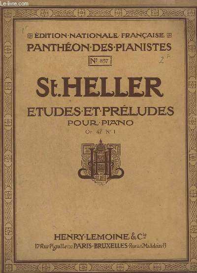 ETUDES ET PRELUDES POUR PIANO - OP.47 N  1 - N 857 : 25 ETUDES POUR FORMER AU SENTIMENT DU RYTHME ET A L'EXPRESSION - LIVRE N1.