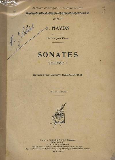 SONATES - VOLUME 1 - POUR PIANO.