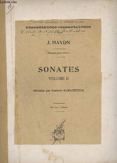 SONATES - VOLUME 2 - POUR PIANO.