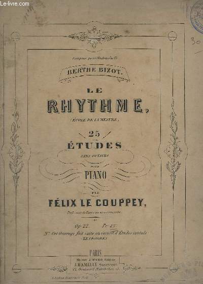 LE RYTHME (ECOLE DE LA MESURE), 25 ETUDES SANS OCTAVES POUR LE PIANO - OP.22.