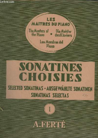 SONATINES CHOISIES - 1 CAHIER.