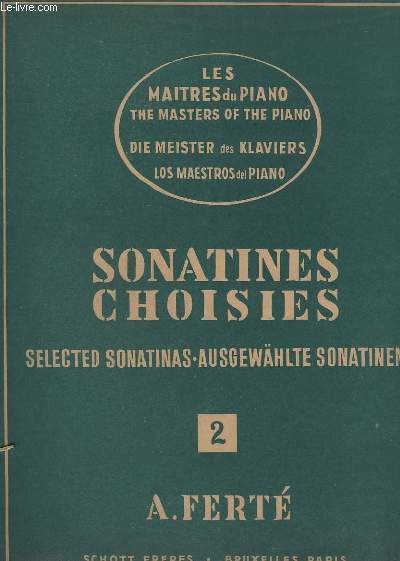 SONATINES CHOISIES - 2 CAHIER.