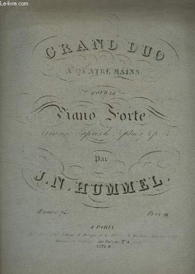 GRAND DUO A 4 MAINS - POUR LE PIANO FORTE - OP.74.