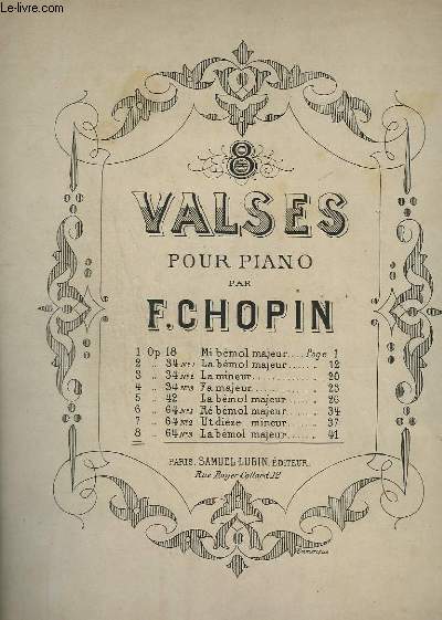 VALSES POUR PIANO - N8 : OP.64 N 3 LA BEMOL MAJEUR.