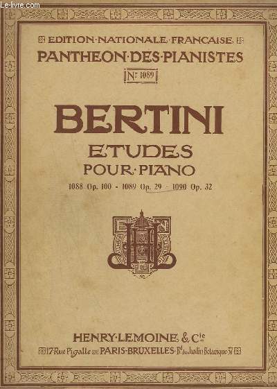 25 ETUDES POUR LE PIANO - INTRODUCTION A CELLES DE CRAMER - OP.29 - N1089 - CAHIER N2.