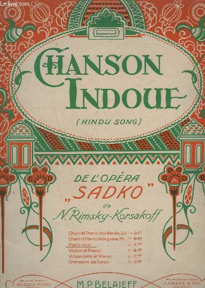 SADKO - PIANO SEUL - CHANSON INDOUE (HINDOO SONG).