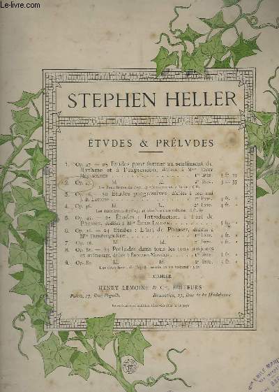 ETUDES ET PRELUDES - CAHIER N 2 : 25 ETUDES POUR FORMER AU SENTIMENT DU RYTHME ET A L'EXPRESSION EN DEUX LIVRE - LIVRE N1 : ETUDE 1 A 14 - POUR PIANO.