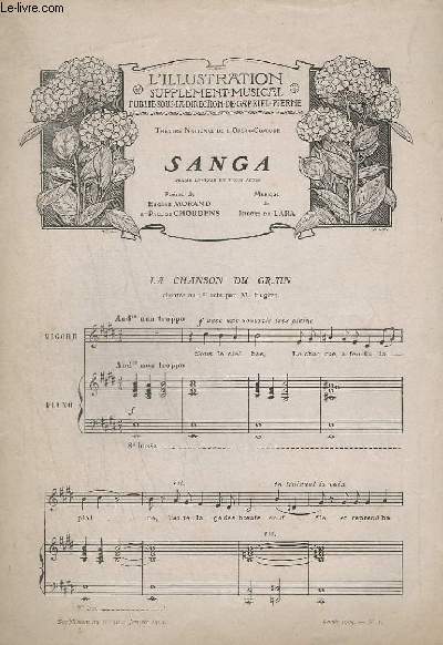 SANGA - THEATRE NATIONAL DE L'OPERA-COMIQUE - N1 ANNEE 1909.