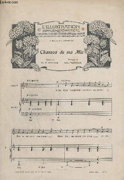 CHANSON DE MA MIE + PRES DU BERCEAU - N6 ANNEE 1907.