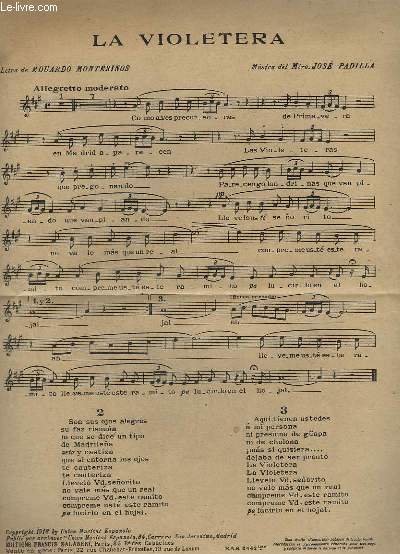 LA VIOLETERA (CHANSON DE LA MARCHANDE DE VIOLETTES) - VERSION FRANCAISE ET ESPAGNOLE.