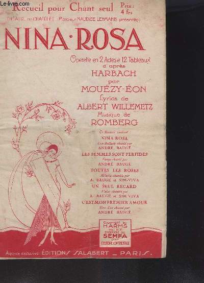 NINA-ROSA - RECUEIL POUR CHANT SEUL