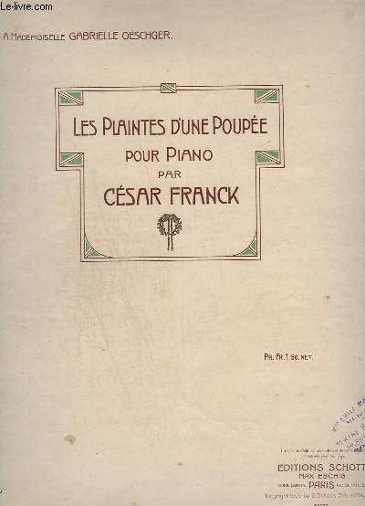 LES PLAINTES D'UNE POUPEE - POUR PIANO.