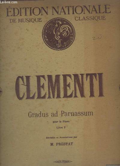 GRADUS AD PARNASSUM POUR LE PIANO - LIVRE 1 - VOLUME 2.