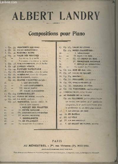 VALSE DES MOUCHES - COMPOSITION POUR PIANO N 4 - OP.97.