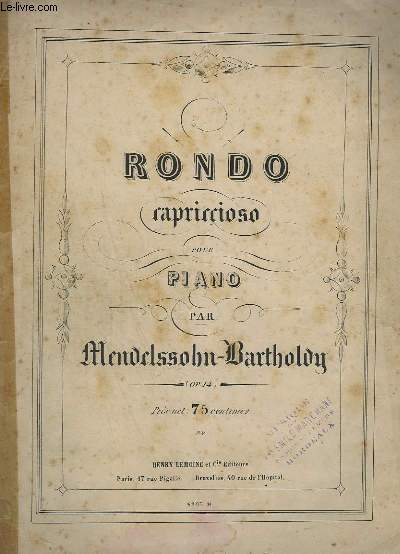 RONDO CAPRICIOSO POUR PIANO - OP.14.