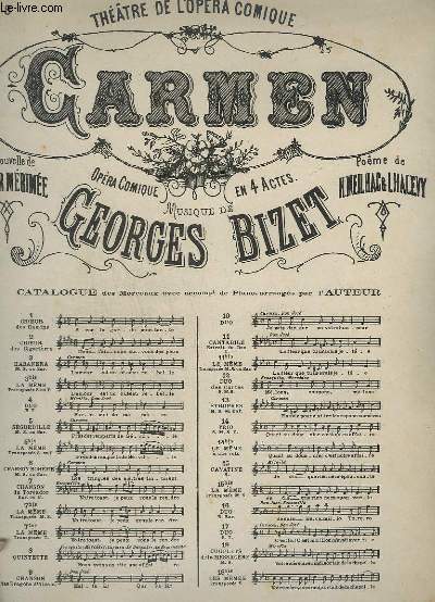 CARMEN - OPERA COMIQUE EN 4 ACTES - N° 5 : SEGUEDILLE. - BIZET GEORGES - 0 - Afbeelding 1 van 1